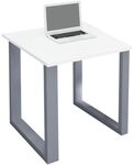 VCM Schreibtisch &raquo;Lona&laquo; 80/50 cm B&uuml;gel-Fu&szlig;-Gestell silbern wei&szlig;, 80x76x50 cm