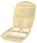 Papstar Einweg-Men&uuml;boxen mit Klappdeckeln 3-geteilt, beige, 50 St&uuml;ck beige,