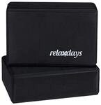 relaxdays 2er-Set Yoga-Block schwarz schwarz