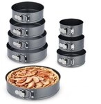 relaxdays 8-tlg. Springform-Set rund silber