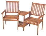 Garden Pleasure Sitzgruppe mit Beistelltisch f&uuml;r 2 Personen &raquo;Edison&laquo; braun, 160x96