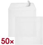 OKI 50er-Pack Briefumschl&auml;ge - quadratisch - ohne Fenster 16x16 cm wei&szlig;, 16x16 cm