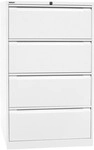 Bisley H&auml;ngeregistraturschrank A4, zweibahnig, 4 Sch&uuml;be wei&szlig;, 80x132.1x62.2 cm