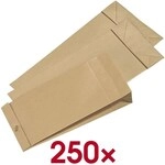 Mailmedia 250 Musterbeutel 225 x 100 mm 120 g/m&sup2; ohne Fenster braun, 22.5x10 cm