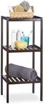 relaxdays Badregal Bambus mit 3 Ablagefl&auml;chen 80 x 34,5 x 33 cm braun