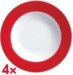 Ritzenhoff & Breker 4-teiliges Suppenteller-Set &raquo;Doppio&laquo; rot, 22x3 cm