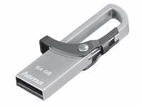 USB-Stick »FlashPen Hook-Style 64 GB« grau, Hama, 1.8x4.65x0.83 cm