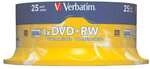 Verbatim DVD-Rohlinge &raquo;DVD+RW&laquo; 25er-Spindel silber