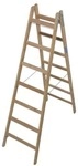 Krause Holz Doppelleiter &raquo;STABILO&laquo; 2x 7 Sprossen braun, 210 cm