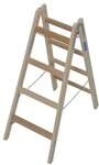 Krause Holz Doppelleiter &raquo;STABILO&laquo; 2x 4 Sprossen braun, 120 cm
