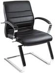Topstar Leder-Besucherstuhl &raquo;TD Lux 15&laquo; silber, 50x46 cm