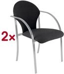 Nowy Styl 2er-Set Stapelst&uuml;hle &raquo;Visa alu&laquo; schwarz, 45x47 cm