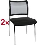 Topstar 2er-Set Stapelst&uuml;hle &raquo;Visit 10&laquo; Netzr&uuml;cken ohne Armlehnen schwarz, 48x46