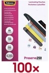 Fellowes 100x Laminierfolien &raquo;Preserve250&laquo; 250 &micro;m