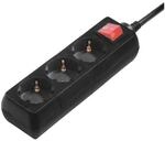 Hama 3-fach-Steckdosenleiste schwarz 3 m Kabell&auml;nge schwarz, 5x19.5x4.5 cm