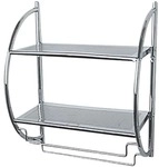 Wenko Wandregal &raquo;Exclusiv&laquo; 2 Ablagen silber, 45.5x54.5x26 cm