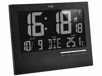 TFA 60.4508, Digitale Funkuhr für Wand und Tisch schwarz schwarz, TFA