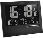 TFA Digitale Funkuhr f&uuml;r Wand und Tisch schwarz, 18.5 cm