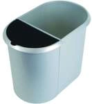 helit Papierkorb &raquo;the double&laquo; 20 L + 9 L silber silber, 35 cm