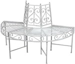 Garden Pleasure Halbrunde Baumbank &raquo;Varda&laquo; silber, 124x82 cm