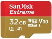 microSDHC-Speicherkarte mit Adapter »Extreme 32 GB«, SanDisk, 1.499x1.092x0.102 cm