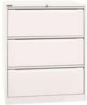 Bisley H&auml;ngeregistraturschrank A4, zweibahnig, 3 Sch&uuml;be wei&szlig;, 80x101.6x62.2 cm