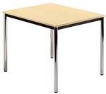 HAMMERBACHER Konferenztisch DR08 &raquo;Barcelona&laquo; 80x80 cm Gestell silber braun, 80x72