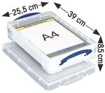 Really Useful Box Ablagebox 4 Liter transparent, 39.5x8.8x25.5 cm