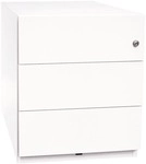 Bisley Stahl-Rollcontainer &raquo;Note&laquo; mit Universalschubladen, mit Griffleiste wei&szlig;,