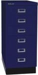 Bisley Schubladenschrank &raquo;MultiDrawer&laquo; A4, einbahnig, 6 Sch&uuml;be, mit Sockel blau,