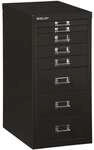 Bisley Schubladenschrank &raquo;MultiDrawer&laquo; A4, einbahnig, 8 Sch&uuml;be schwarz, 27.9x59x38