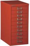 Bisley Schubladenschrank &raquo;MultiDrawer&laquo; A4, einbahnig, 10 Sch&uuml;be rot, 27.9x59x38 cm