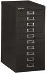Bisley Schubladenschrank &raquo;MultiDrawer&laquo; A4, einbahnig, 10 Sch&uuml;be schwarz,
