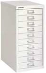 Bisley Schubladenschrank &raquo;MultiDrawer&laquo; A4, einbahnig, 10 Sch&uuml;be wei&szlig;, 27.9x59x38