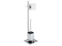 Stand WC-Garnitur »Quadro« silber, Wenko, 23.5x72.5 cm