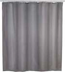 Wenko Anti-Schimmel Duschvorhang grau einfarbig Textil 180 cm x 200 cm grau, 180x200