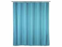 Anti-Schimmel Duschvorhang blaue einfarbig Textil 180 cm x 200 cm, Wenko, 180x200 cm