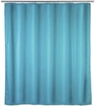 Wenko Anti-Schimmel Duschvorhang blaue einfarbig Textil 180 cm x 200 cm blau, 180x200