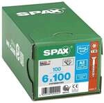 SPAX Universalschrauben T30 Senkkopf Edelstahl A2 6 x 100 mm 100 St&uuml;ck silber