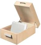 HAN Karteitrog aus Holz, A5 quer braun, 25.5x19x38 cm