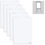 Herlitz Flipchart-Block blanko 5 St&uuml;ck 100 Blatt gesamt wei&szlig;, 68x99 cm