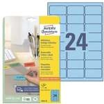 Avery Zweckform Wiederabl&ouml;sbare Farbige Etiketten 63.5 x 33.9 mm 480 St&uuml;ck blau