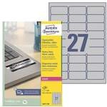 Avery Zweckform L6011-100 silberne Typenschild-Etiketten 63,5 x 29,6 mm 2700 St&uuml;ck