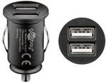 goobay KFZ Dual-Ladeger&auml;t USB-A 12 W schwarz, 2.5x4.3x2.5 cm