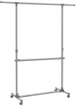 Songmics Rollgarderobe grau / silber 166/49/180 cm grau, 166x180x49 cm