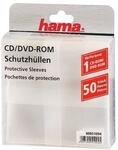 Hama CD/DVD/Blu-ray-Schutzh&uuml;llen - 50 St&uuml;ck (transparent) transparent, 13.5x13.5 cm