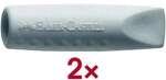 Faber-Castell 2er-Pack Radiergummi &raquo;Grip 2001 Eraser CAP&laquo; grau, 4x0.9x2.3 cm