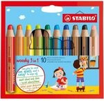 Stabilo 10er-Pack Buntstift &raquo;Woody 3in1&laquo; rot