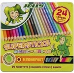 JOLLY 24er-Pack Buntstifte &raquo;SUPERSTICKS METALLIC + NEON-MIX&laquo; braun