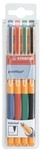 Stabilo 4er-Pack Rollerball / Gelschreiber &raquo;point Visco&laquo; silber